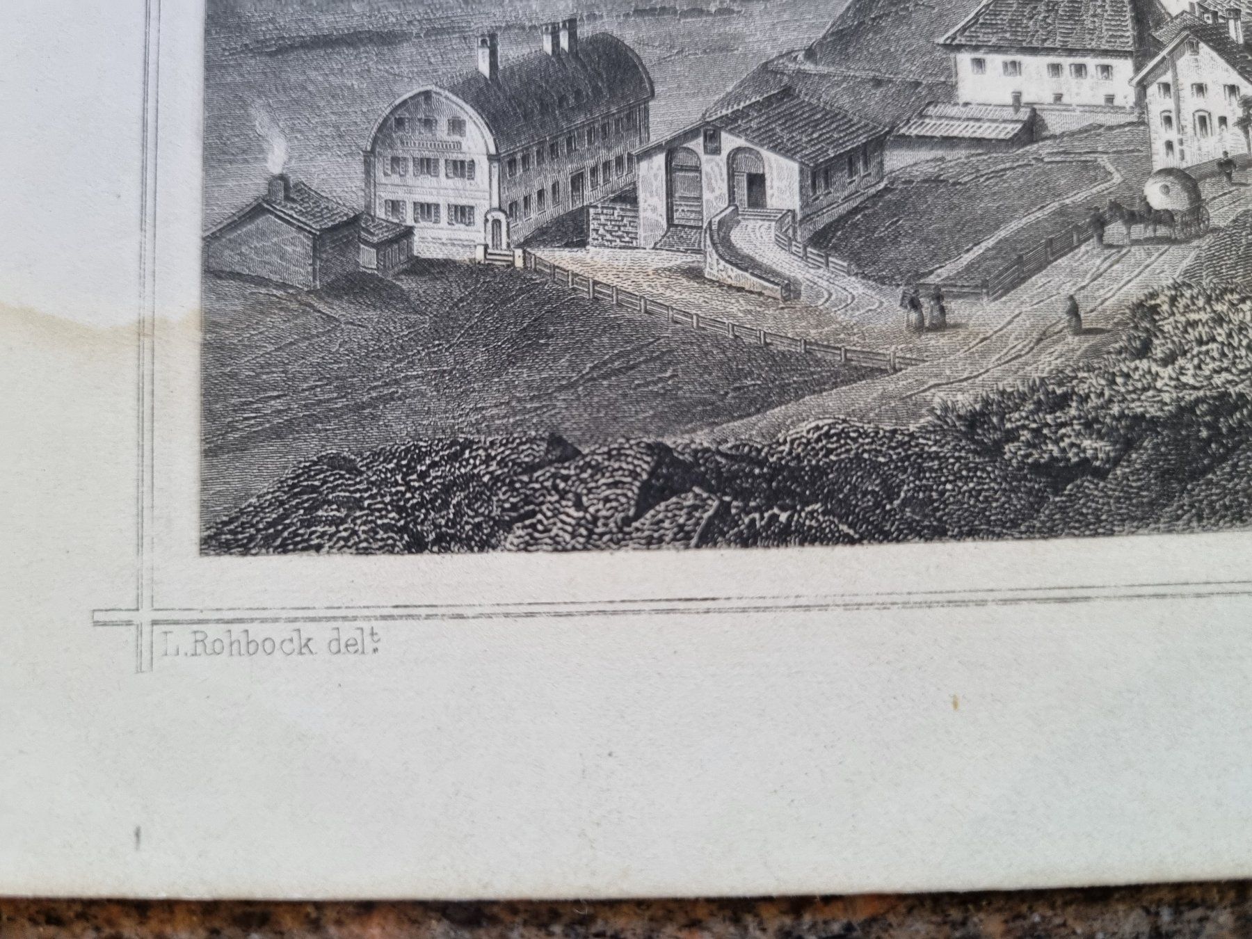 Incisioni: Antike Lithographie Ansicht Samaden, G.M. Kurz sculp. – Usato da Trachslau venduto da post35 1