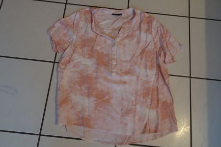 T-Shirt, Blusen-Shirt Gr. 44 rosa - weiss gemustert