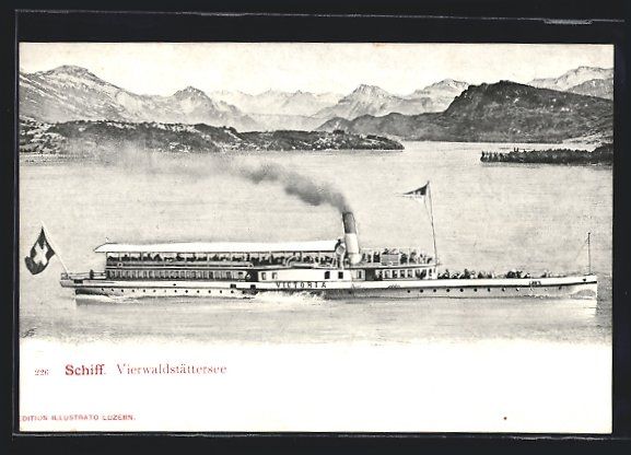 Cartoline postali: Dampfer Victoria auf dem Vierwaldstätte – Usato da Berlin venduto da bartko-reher