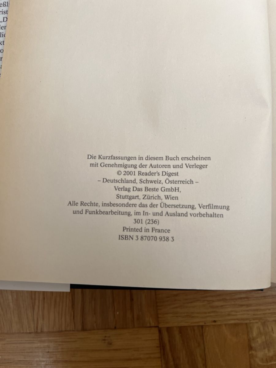 Bücher: Reader's Digest Auswahl-Bücher Sammlung 4 Stk. – Gebraucht aus Dussnang von jacabi1 1