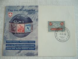 1938 Karte "Tag der Briefmarke" Basel SBK F9