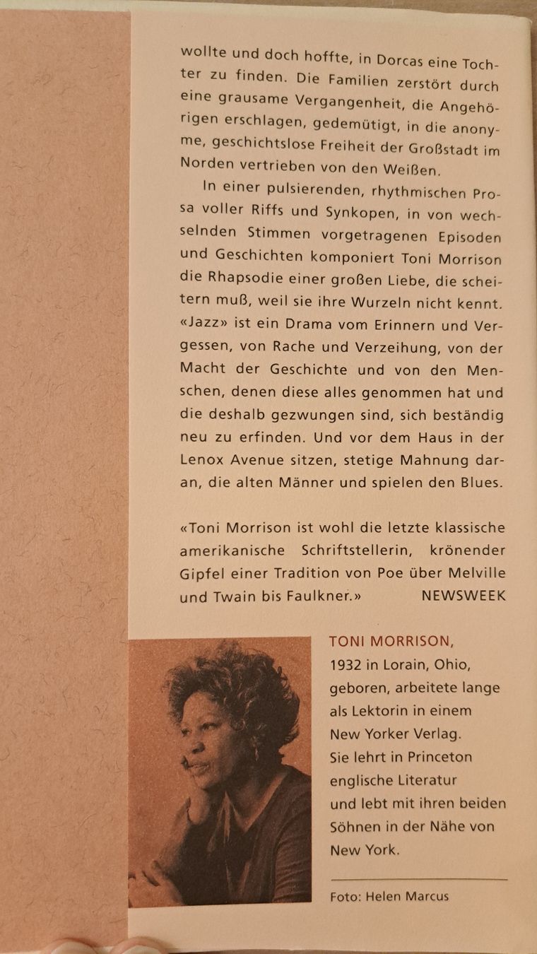 Bücher: Toni Morrison, Jazz, Roman Rowohlt, 1993 – Gebraucht aus Zürich von chusel 6