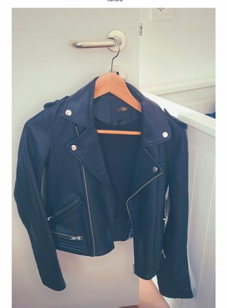 Veste en cuir noire Maje Taille 34 