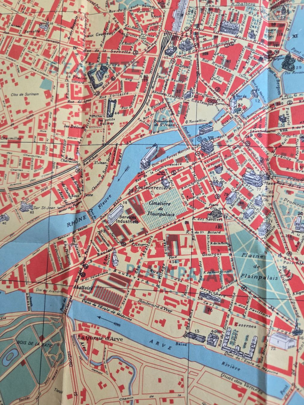 Landkarten & Atlanten: Historischer Stadtplan von Genf ca 1920 – Gebraucht aus Bettingen von Wedgetail-Eagle2 3