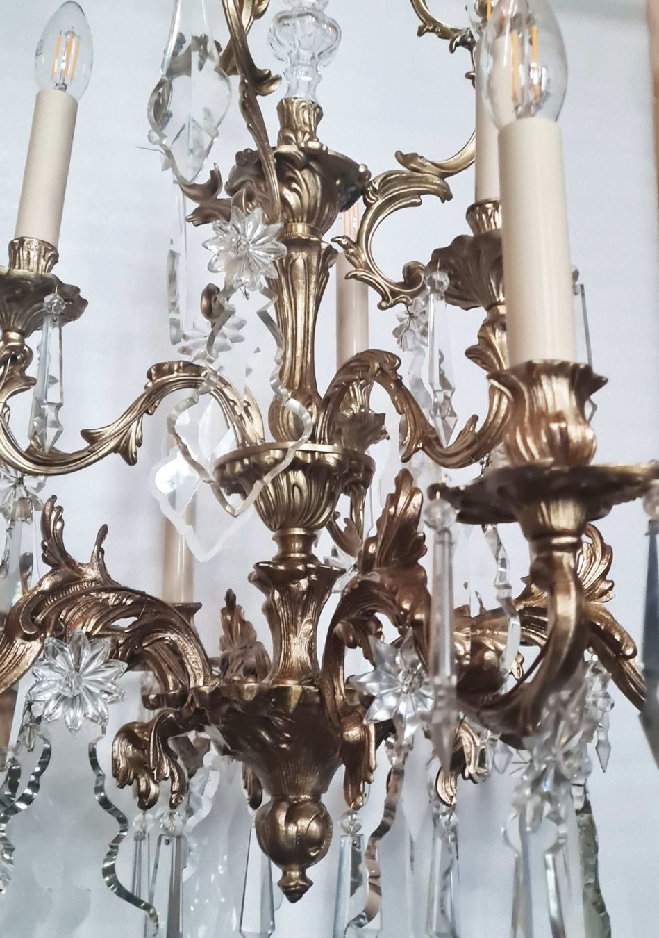 Kronleuchter & Deckenlampen: prächtiger antiker Kronleuchter, Korbform, Bronze, C59 – Gebraucht aus Gross Drewitz von Kronleuchter-online 2