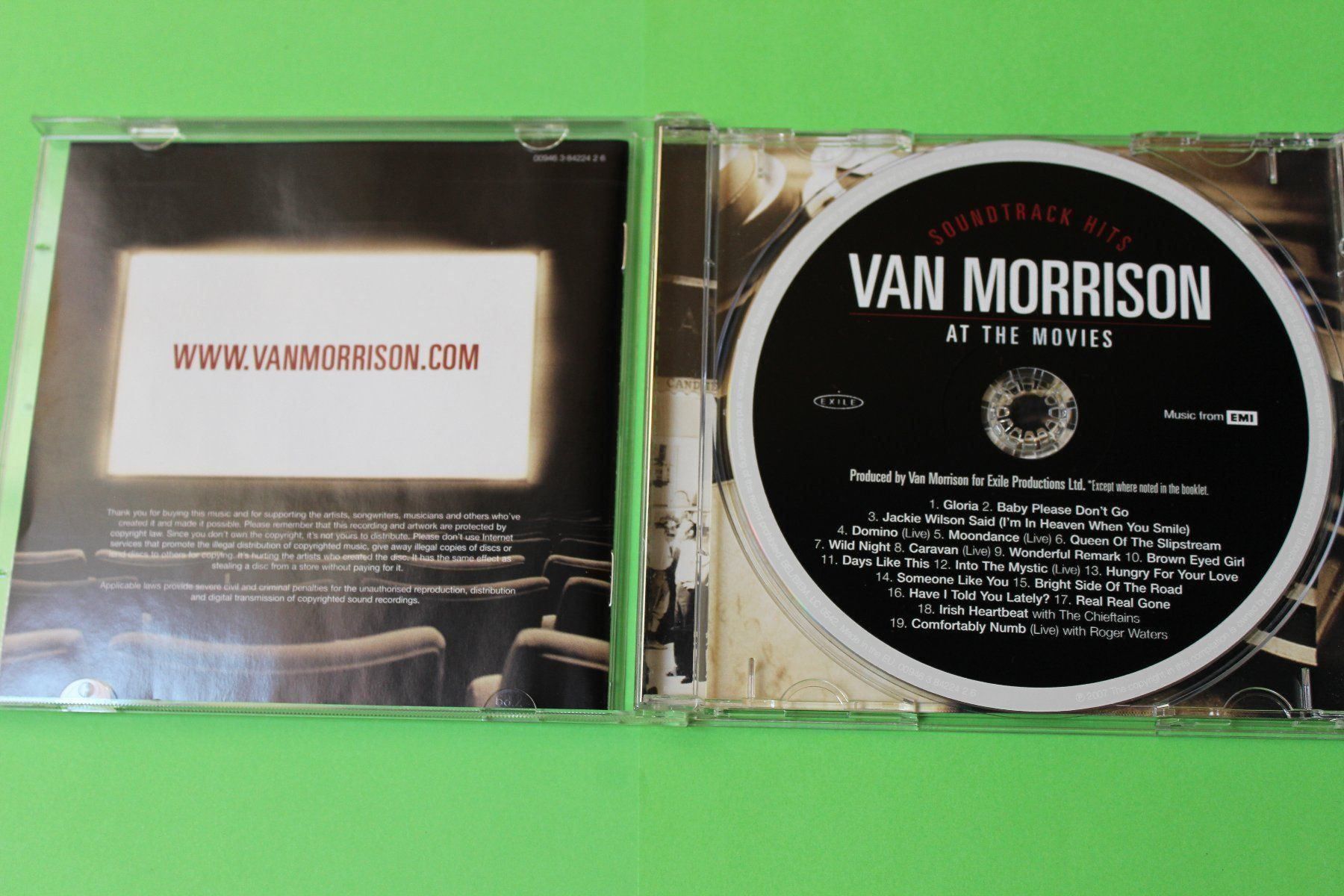 CD: VAN MORRISON - AT THE MOVIES CD 2007 – Usato da Tübach venduto da JamesStone 3