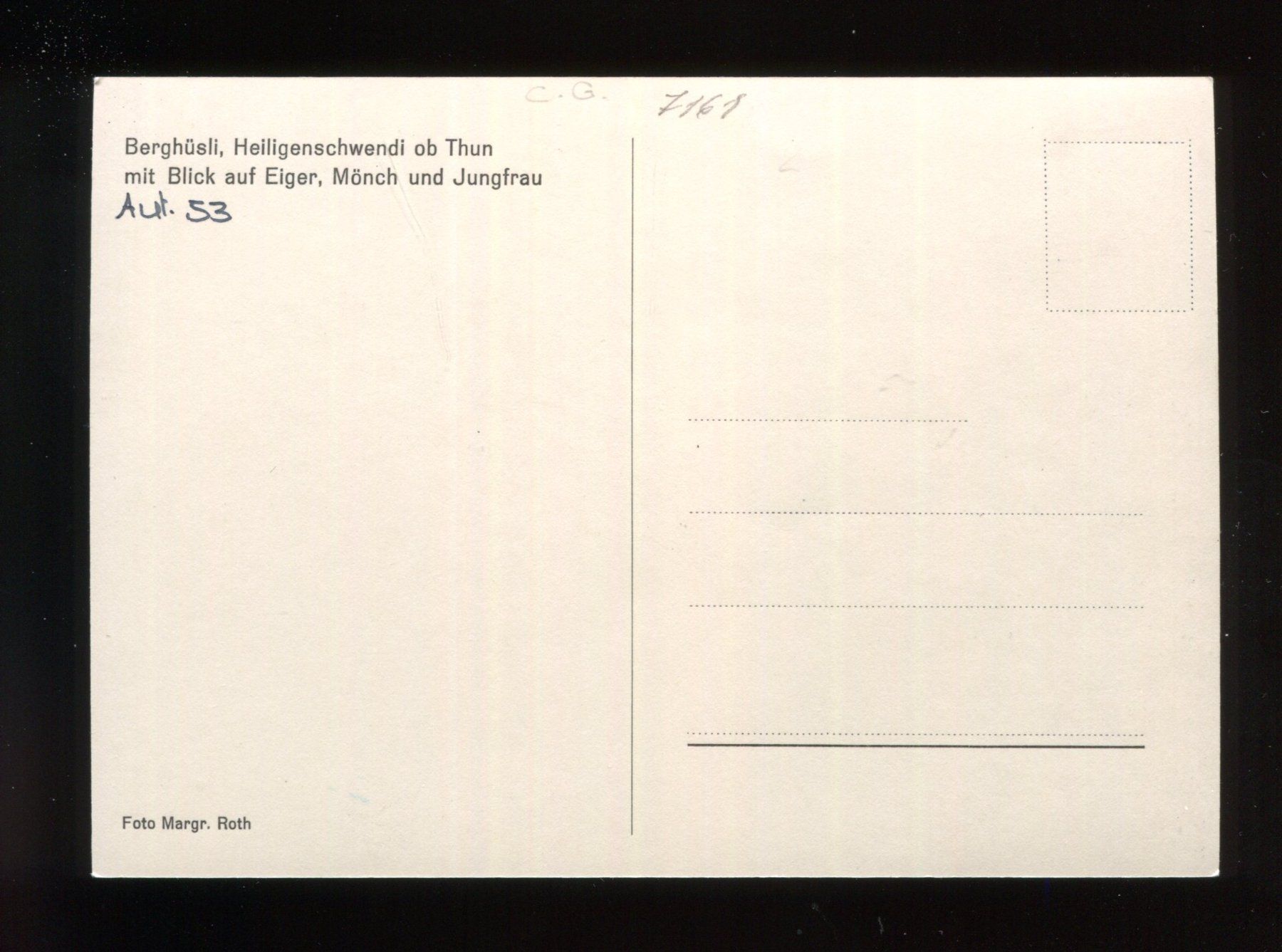 Cartoline postali: Heiligenschwendi, Berghüsli – Usato da Aarau venduto da Elmaar41 1
