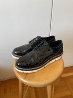 Roberto Santi Lack-Schnürschuhe Krokodilleder-Optik Gr. 38