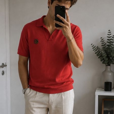 Herren Polohemd rot kurzarm sehr guter Zustand, Grösse M