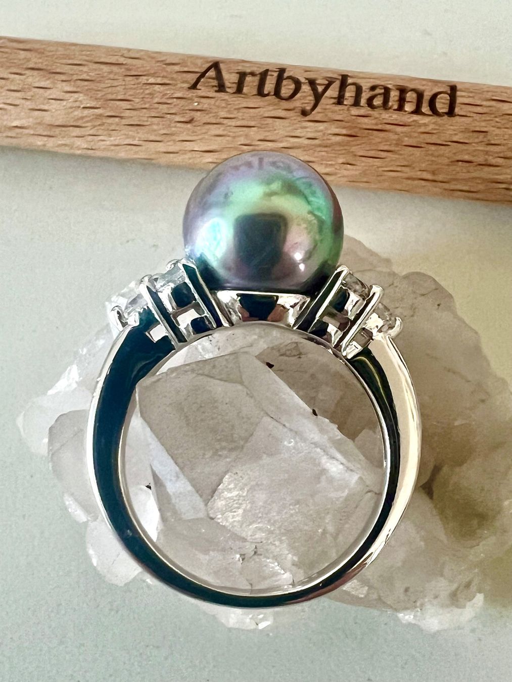 Ringe: TRAUM Silber Ring 925 - schillernde Echt Perle & Zirkonia – Gebraucht aus Ruswil von artbyhand 6