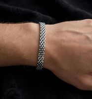 Bracciale catena maglia larga color argento 21.5 cm