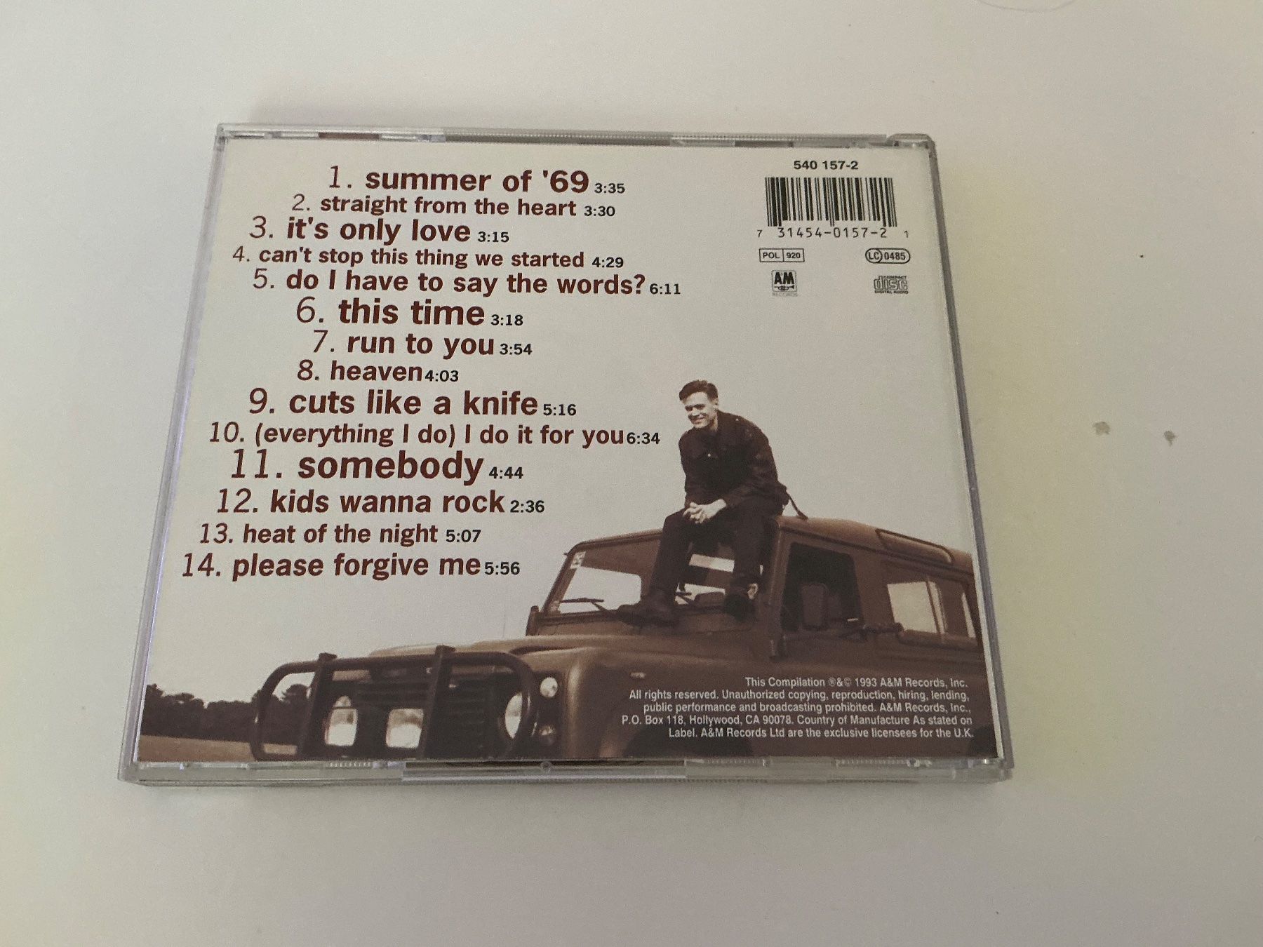 CD: Bryan Adams / so far so good / 1993 – Usato da Dübendorf venduto da Shreck 1