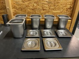 5 x 1/6 Gastronorm Behälter 20 cm mit Deckel