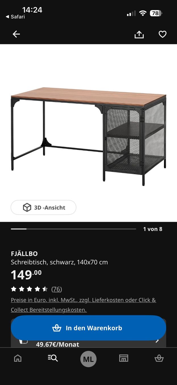 Ikea Scrivanie: Fjällbo Schreibtisch – Usato da Kriens venduto da nor_9f7v 2
