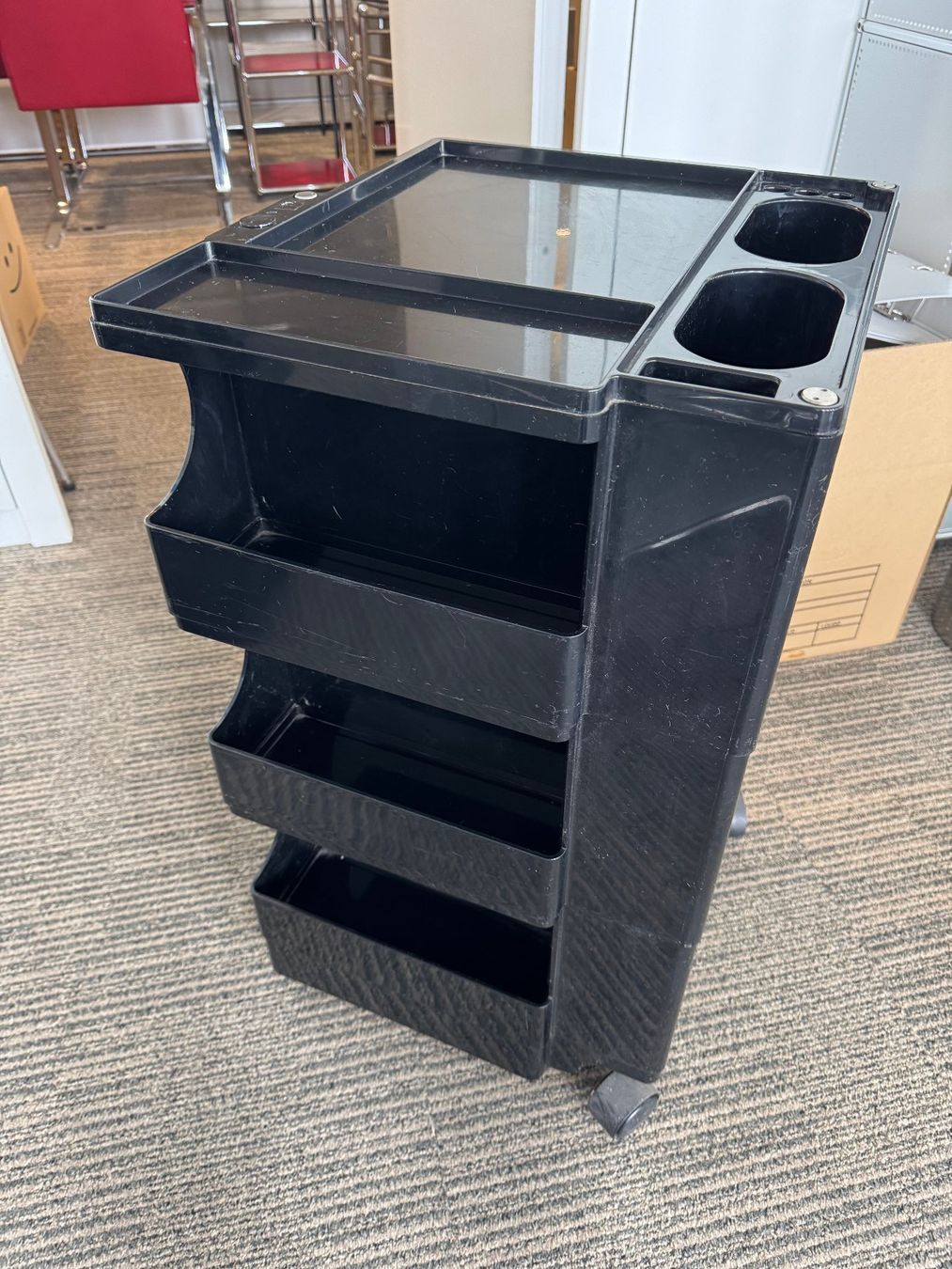 Eléments de bureau: Caisson roulant Joe Colombo édition originale Bieffeplast – D'occasion à Les Acacias par jcs_x27f 3