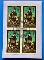 Briefmarken aus  Liechtenstein 4 er Block mit Papier