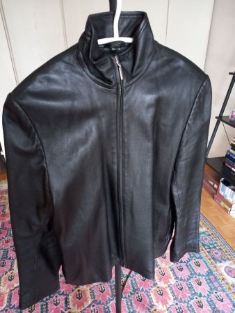 Veste vintage cuir agneau noire