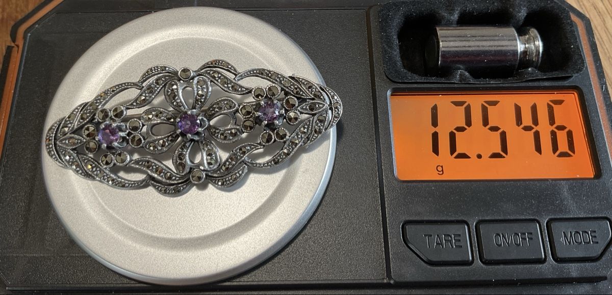Spille & Fermagli: Grosse Art Deco Brosche 925, Markasit & Amethyst um 1930 – Usato da Oberglatt ZH venduto da Silver010 3