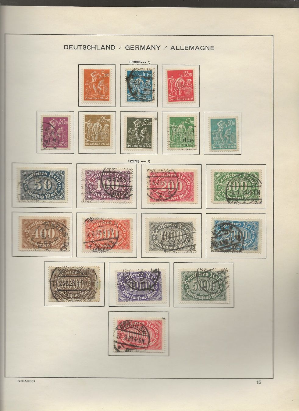 Tutti i francobolli: Marken Deutschland 1920 bis 1923 – Usato da Au ZH venduto da xelagreb01 8