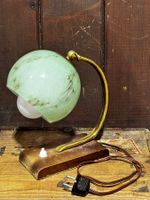 Artdeco Tischlampe grünes Glas, Jugendstil 1920 Original