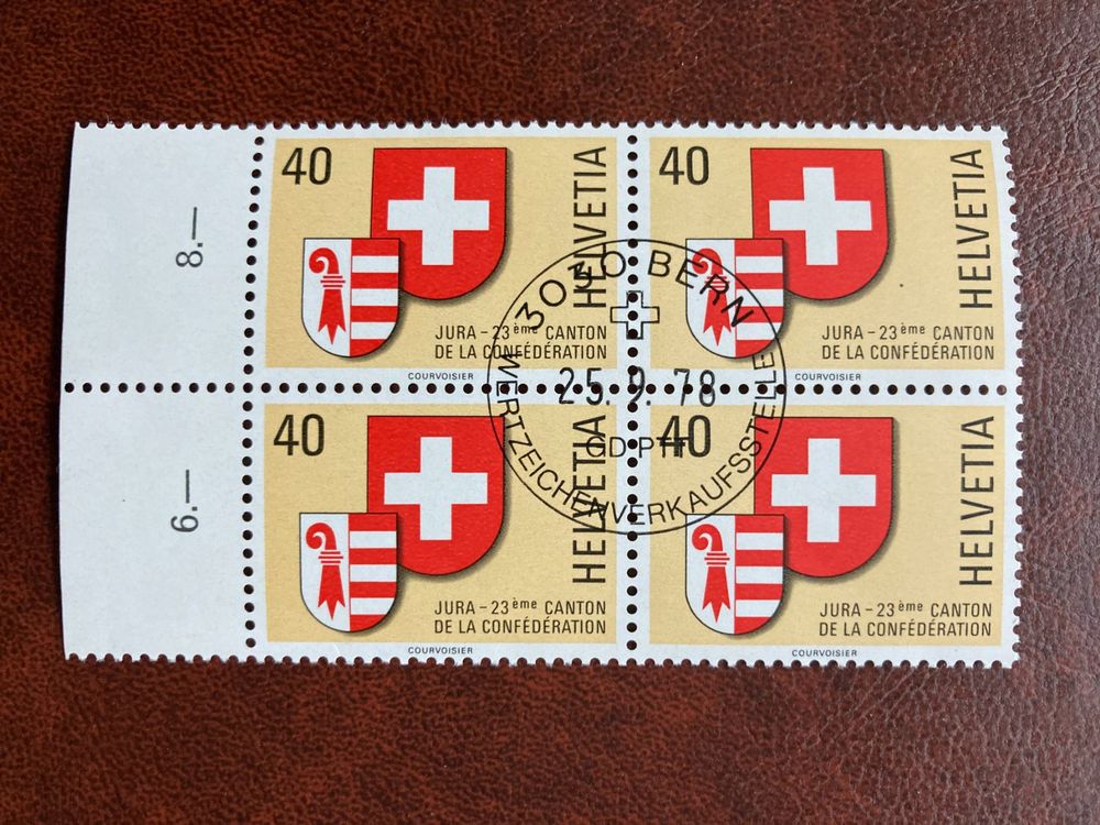 Schweiz 1978 Jura 4er-Block 1.Tagsstempel Bern 1