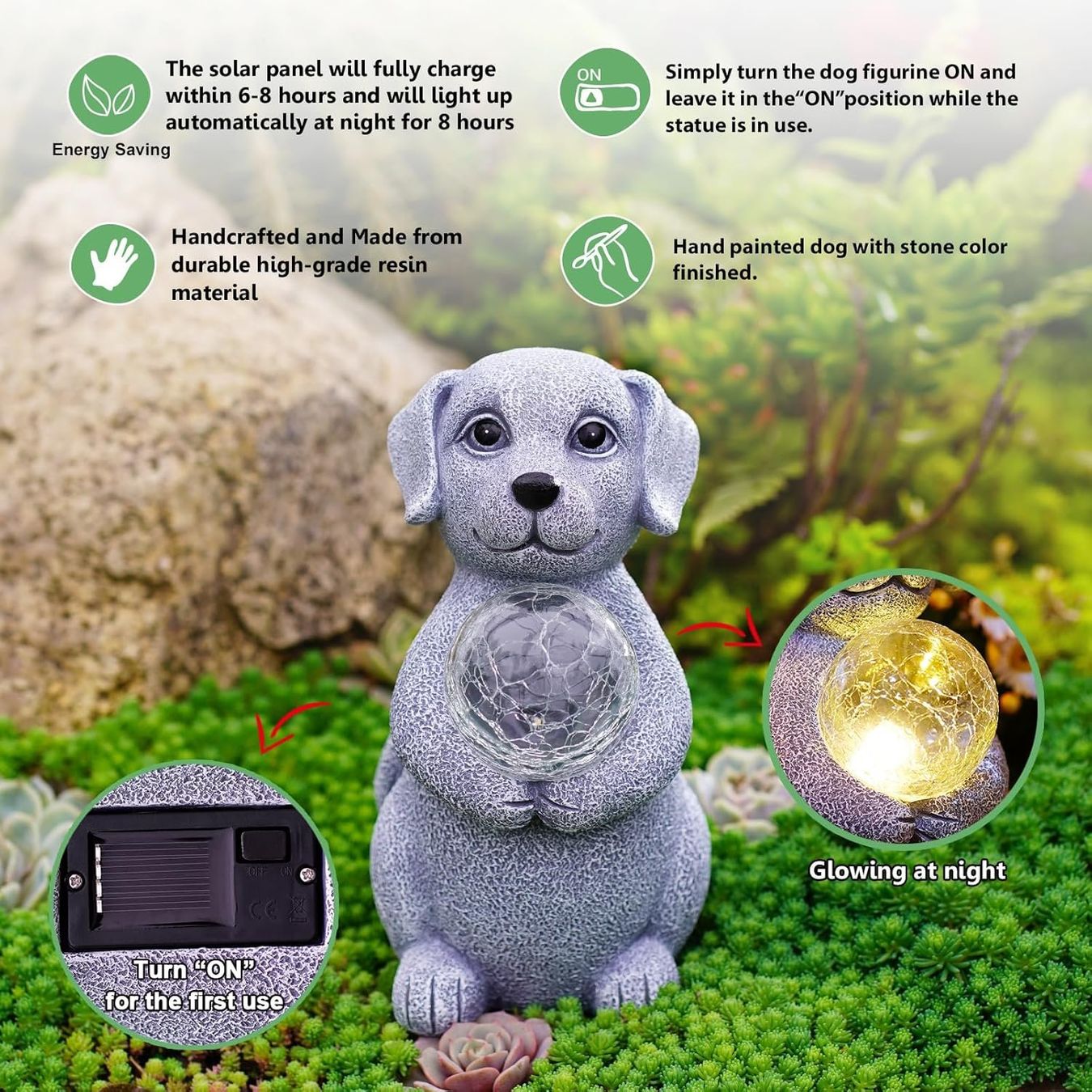 Figuren: Hund mit Solar Ball Gartendeko – Neu und originalverpackt aus Nuglar von SaleRitter 3