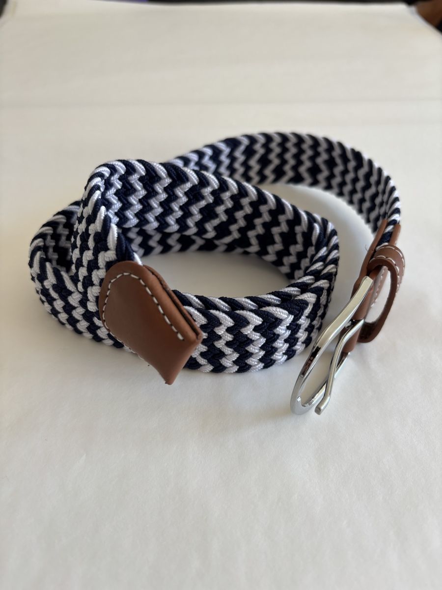 Cinture: Braided Belt, Navy & White, Elastic, Summer Style – Usato da Cham venduto da LoreM7