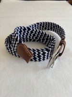 Braided Belt, Navy & White, Elastic, Summer Style