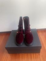 Samt Stiefeletten, Bordeauxrot, Gr. 39 - Top Zustand!