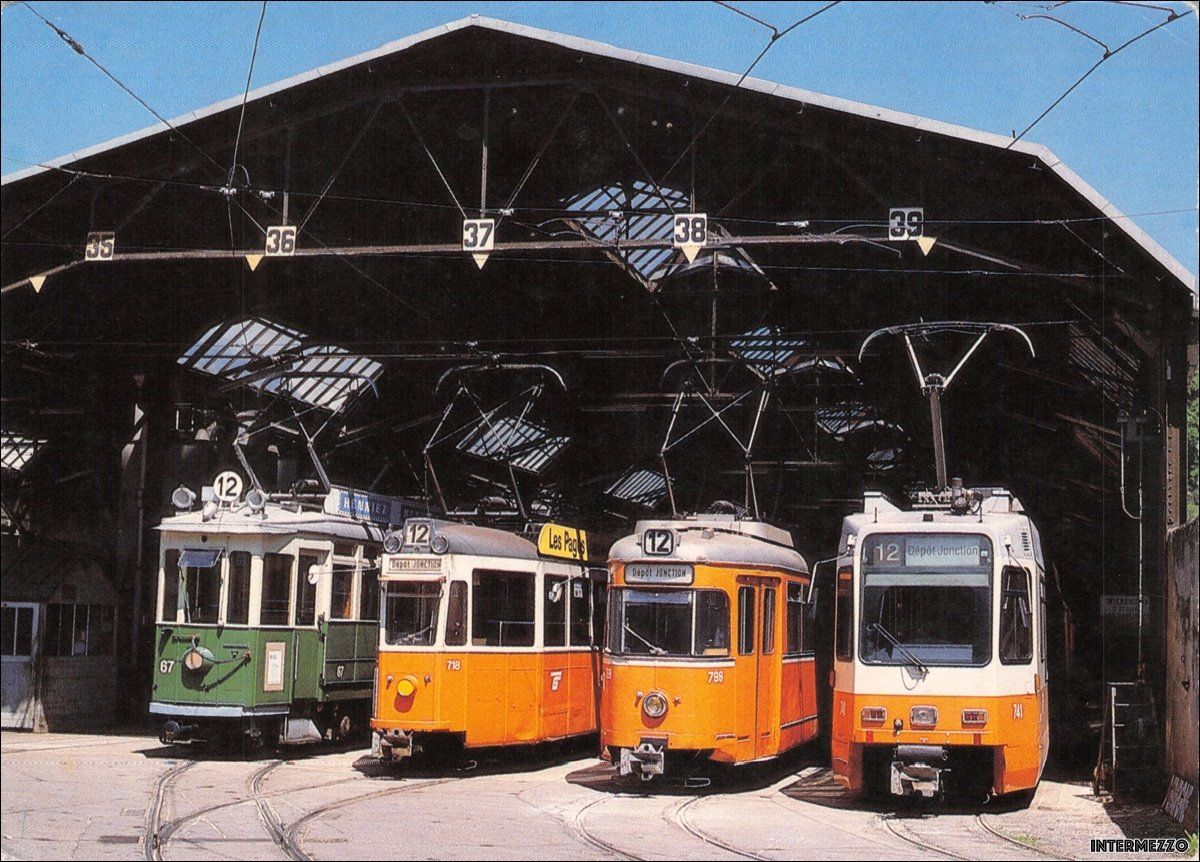 Ansichtskarten: Genf // 1986 Trams Tramdepot – Gebraucht aus Basel von intermezzo12