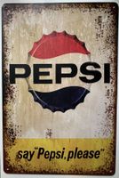 Pepsi  Blechschild 20 x 30 cm. Kostenfreie Zustellung!