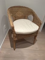 Fauteuil en rotin vintage, avec coussin - état neuf! (52)