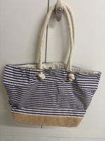 Sommer Tasche Strandtasche Maritim Blau Weiss Gestreift Top