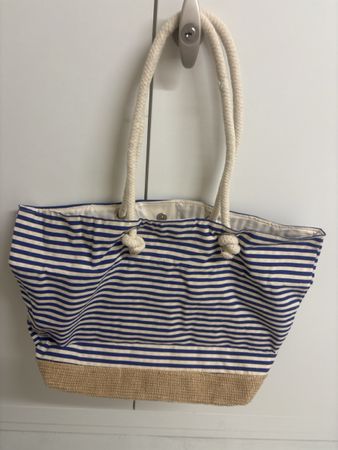 Sommer Tasche Strandtasche Maritim Blau Weiss Gestreift Top