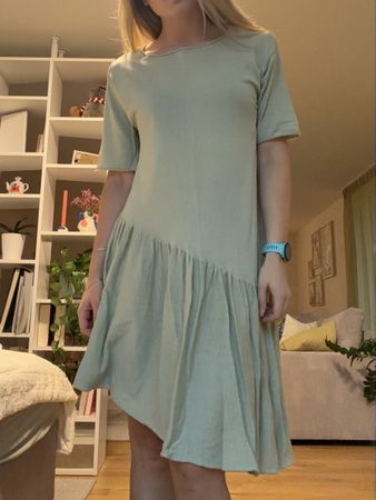 ASYMMETRISCHES TÜRKISES ZARA KLEID