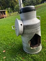 Milchkanne umgebaut zu Ofen Metall gebraucht Zustand