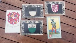 Cartes Postales Vintage de Canton Suisse, Lot de 5 Pièces