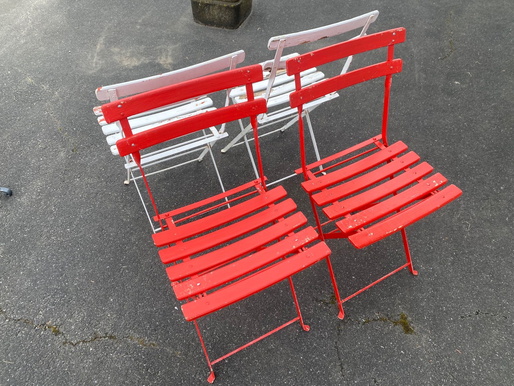 Tischset: Alter Bistrotisch mit 4 Stühlen, Balkon Set, Klappbar – Gebraucht aus Ballwil von ClassicGallery 5