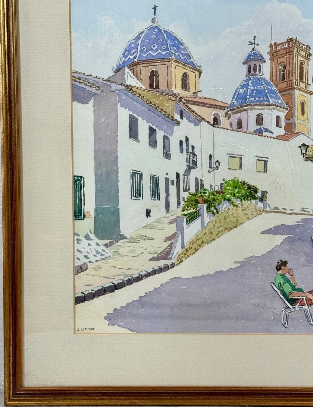 Gemälde: A.CHAUDET AQUARELL (SPANIEN)SIGNIERT MIT RAHMEN – Gebraucht aus Gersau von grafik-kunst 4