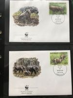 WWF Gabun 1988 Waldelefant Satz illustrierte Ersttagsbriefe