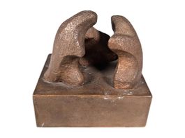 Abstrakte Bronzeskulptur drei Figuren