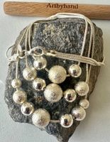 3-Strang Silber Collier 925 -bewegliche diamantierte Kugeln