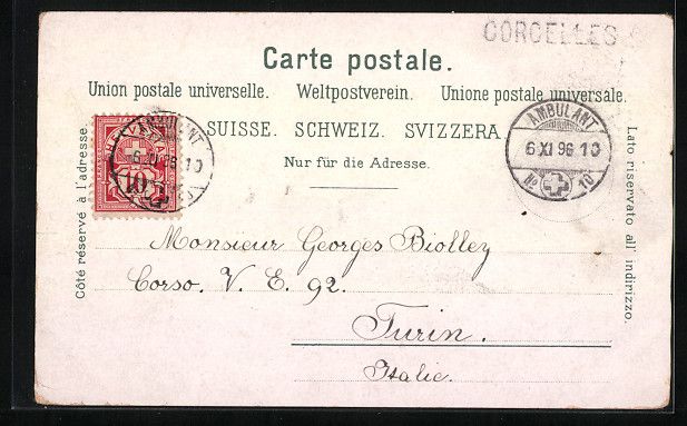Ansichtskarten: Litho Neuchâtel, Teilansicht mit Strass – Gebraucht aus Berlin von bartko-reher 1