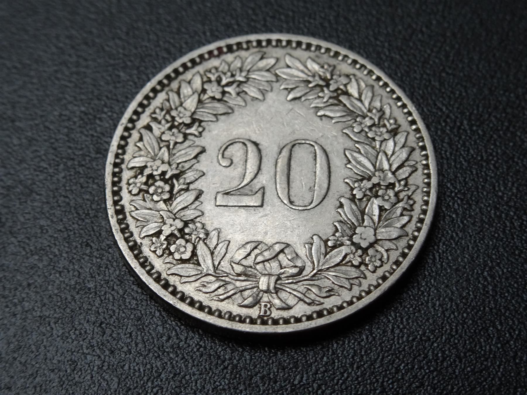 Alle Münzen: Schöner 20 Rp. 1920 ab Fr. 2.-- – Gebraucht aus Lupfig von JUTA09 1