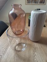 3 Vasen Set Glas und Keramik in gutem Zustand gebraucht