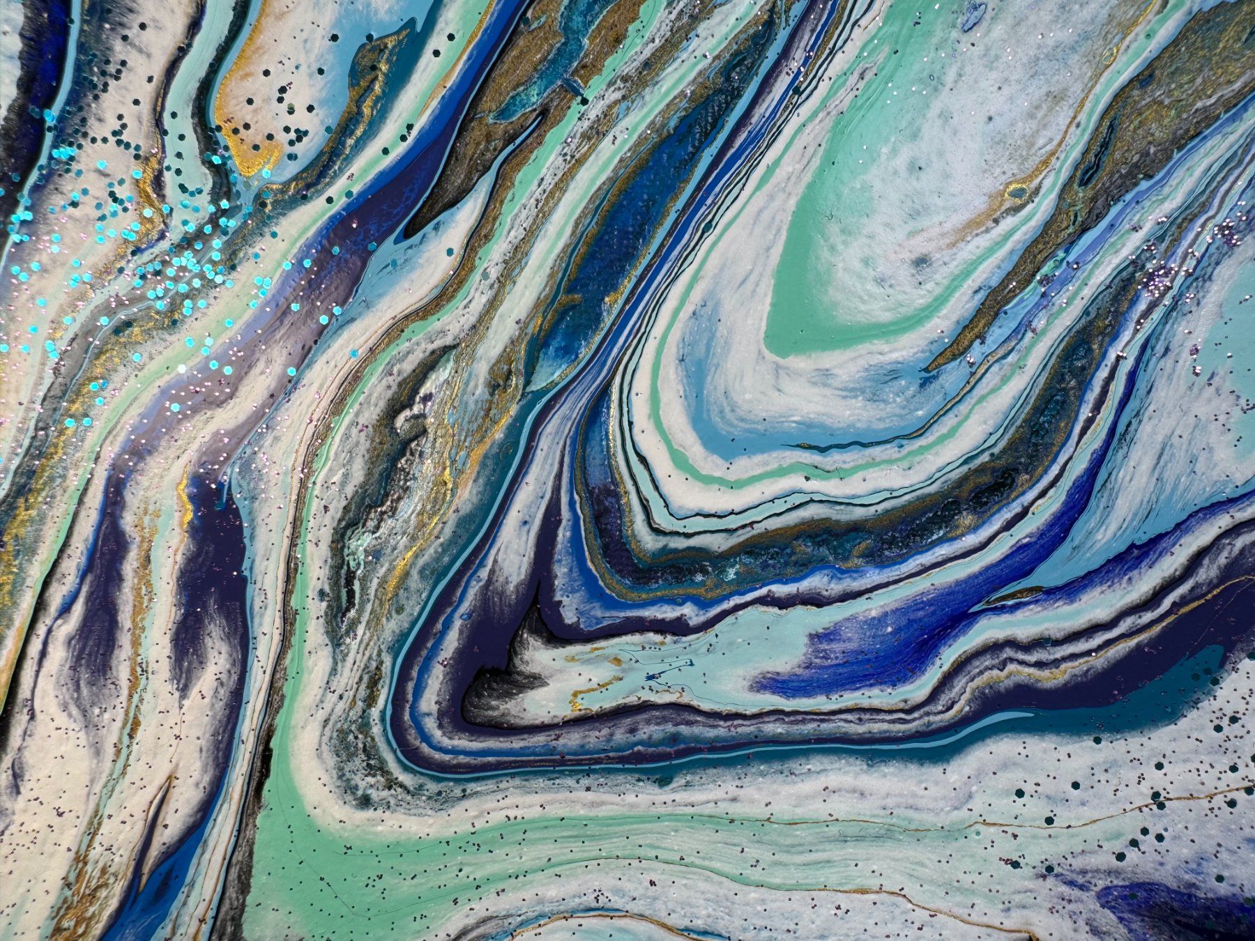 Dipinti: Acryl-Flüssigmalerei, quadratisch – Usato da Schlieren venduto da MayaSheng1983 1