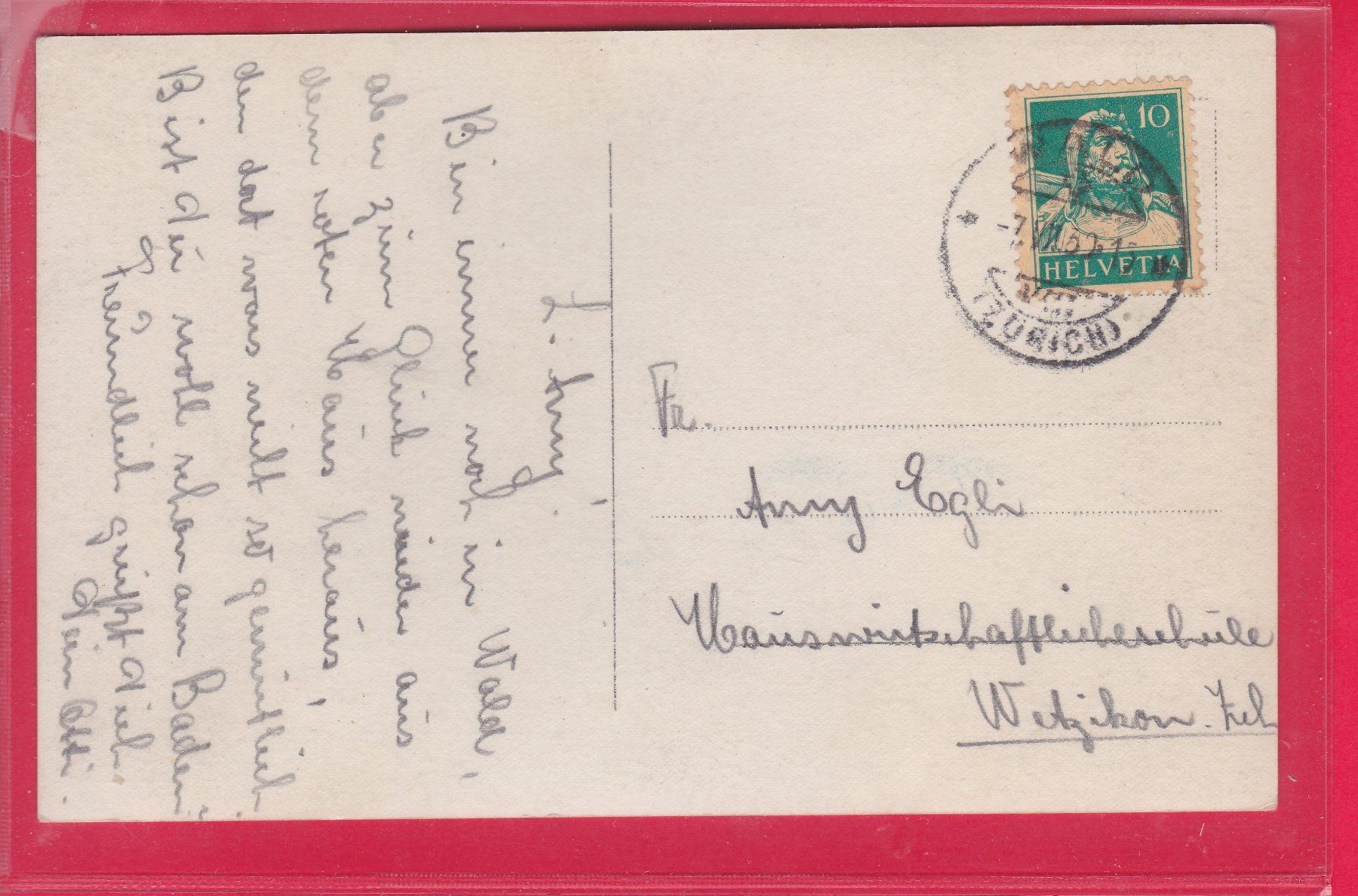 Ansichtskarten: LIEBESPAAR MIT PFERD, 7.7.1939 – Gebraucht aus Oberrieden von Gebirgsstelze 1