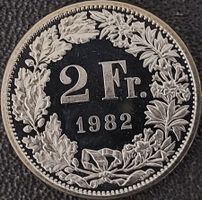 2 Franken 1982 stgl. / aus Münzsatz