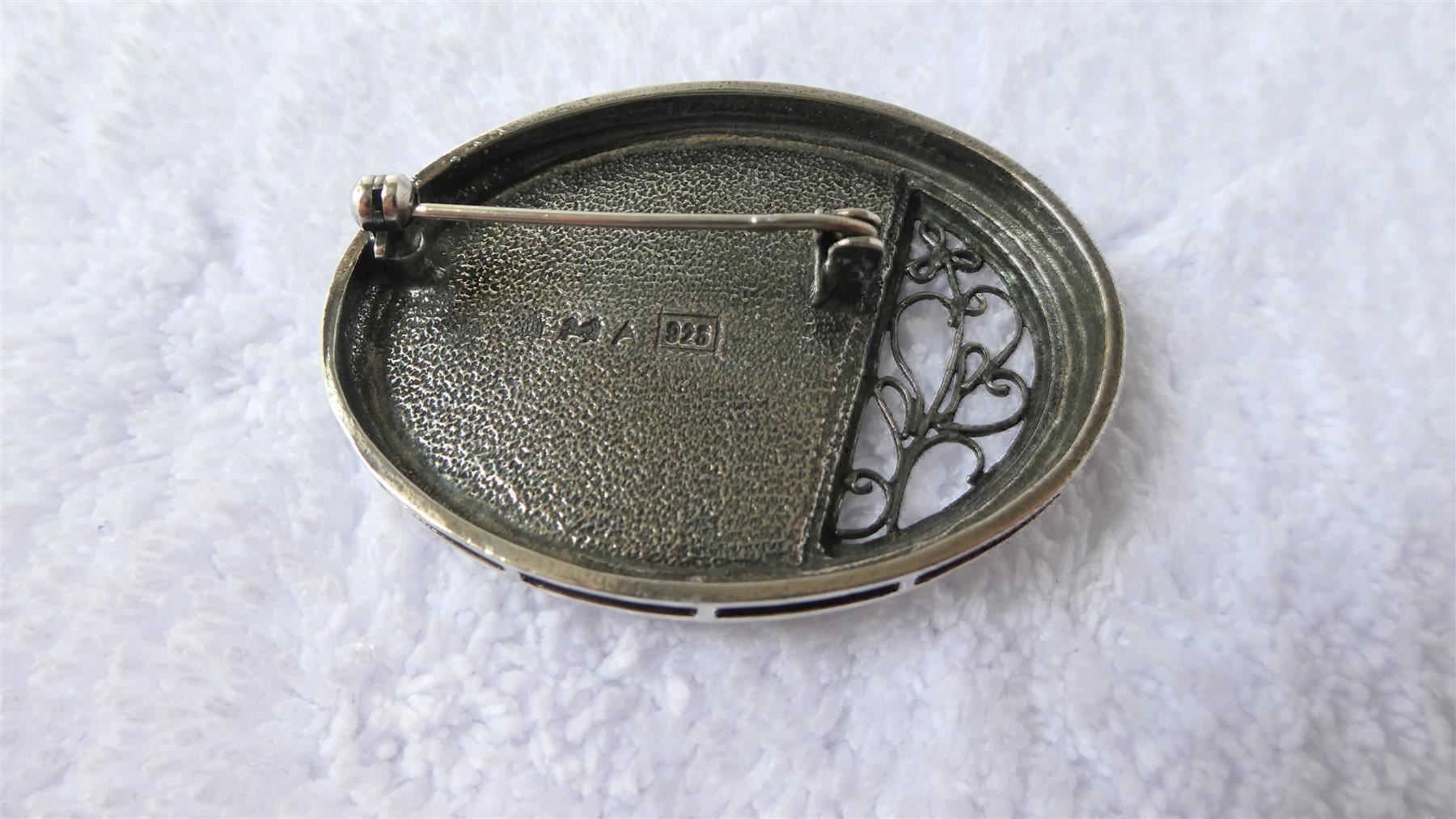 Spille & Fermagli: Ovale Brosche Silber schwarz 925 – Usato da Frauenfeld venduto da ZAZ12 2