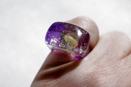 Vintage Space-Age - Ring mit Muschel, Seestern, Seeigel, usw